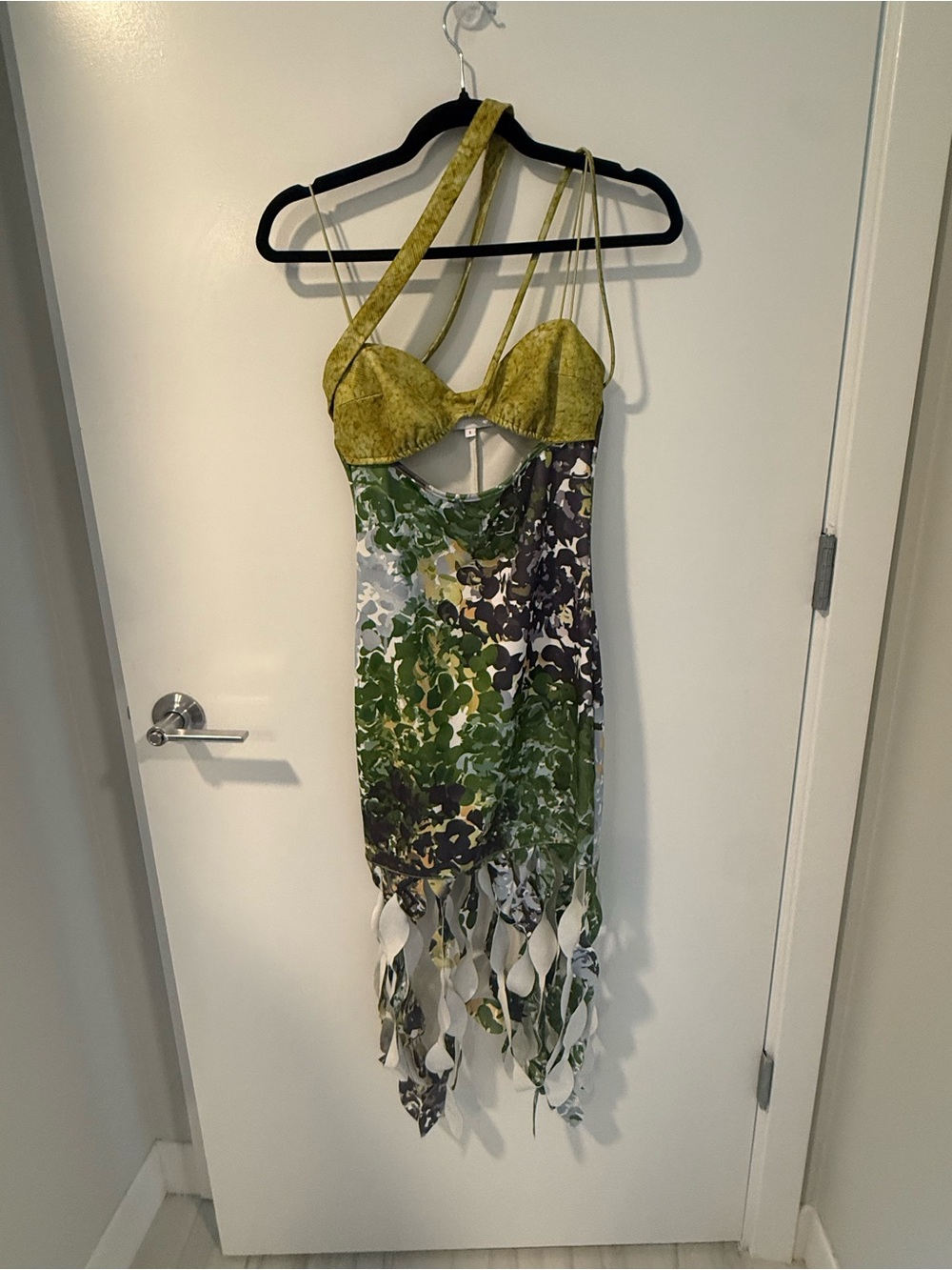 Green Camo-Print One-Piece Bodysuit with Bra-Style Top